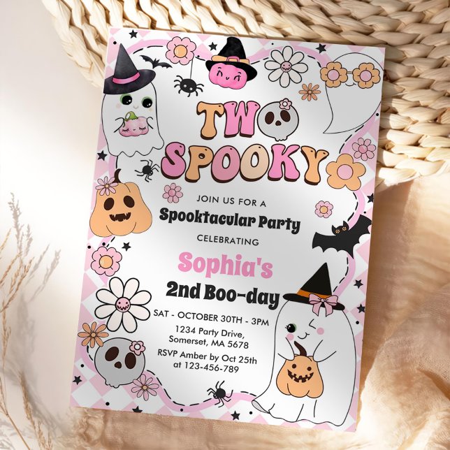 Invitación Dos Fantasmas Fantasma De Halloween Groovy Segundo (Subido por el creador)