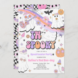 Invitación Dos Fantasmas Fantasma De Halloween Groovy Segundo