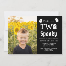 Invitación Dos Fantasmas Fantasma De Halloween Segundo Cumple
