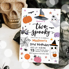 Invitación Dos Fantasmas Halloween Segundo Cumpleaños