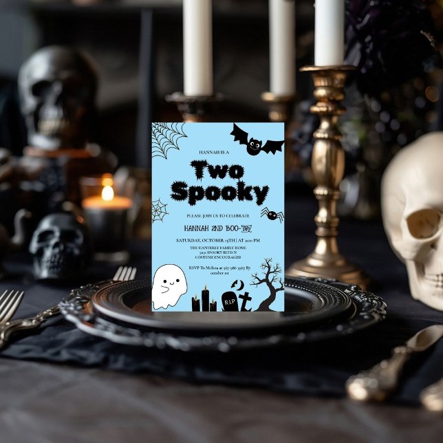 Invitación Dos fantasmas rosadas Halloween Segunda fiesta de  (Subido por el creador)