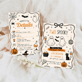 Invitación DOS fiesta de cumpleaños de Halloween azul espeluz