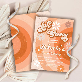 Invitación Dos fiesta de cumpleaños retro de Hippie Groovy