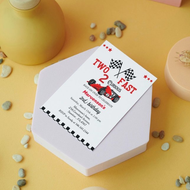 Invitación Dos fiestas de 2º cumpleaños para un coche de carr (Subido por el creador)