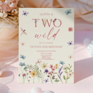 Invitación Dos Fiestas de cumpleaños 2 de Flor salvaje silves