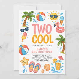 Invitación Dos Fiestas de cumpleaños 2 de Guay Beach Tropical