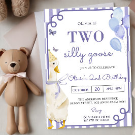 Invitación Dos Fiestas de cumpleaños 2 de Silly Goose Gingham