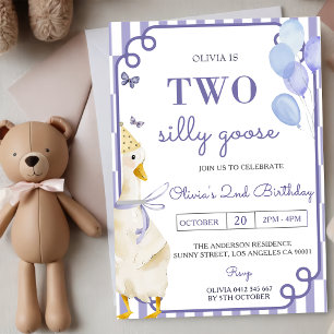 Invitación Dos Fiestas de cumpleaños 2 de Silly Goose Gingham