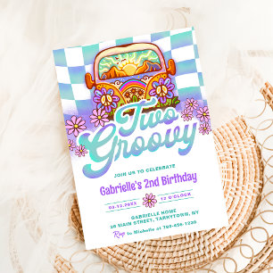 Invitación Dos Fiestas de cumpleaños Boho Floral Daisy de Gro