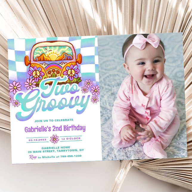 Invitación Dos Fiestas de cumpleaños, Boho Floral, de Groovy (Subido por el creador)