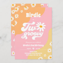 Dos Fiestas de cumpleaños Boho Retro Daisy Inv de