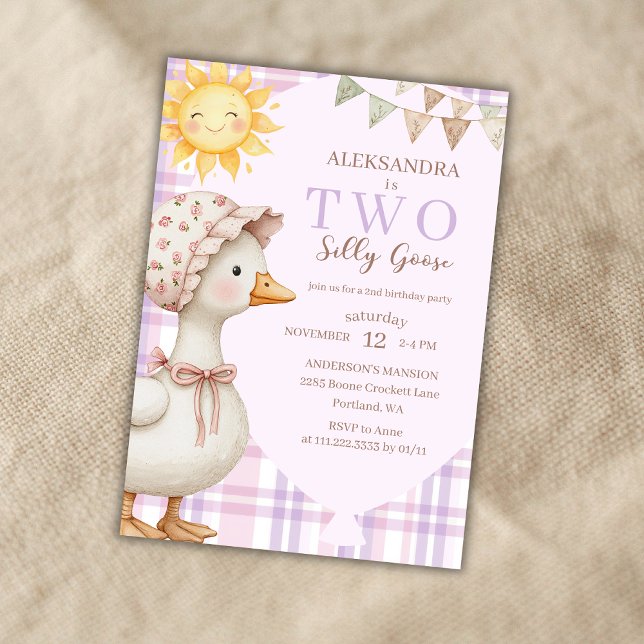 Invitación Dos Fiestas de cumpleaños, Chica de oca boba, colo (Subido por el creador)