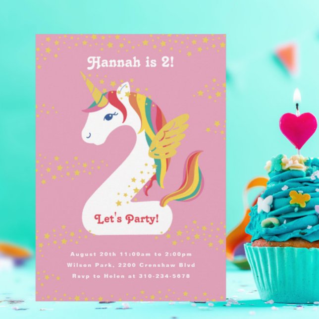 Invitación Dos fiestas de cumpleaños de Unicornio (Subido por el creador)