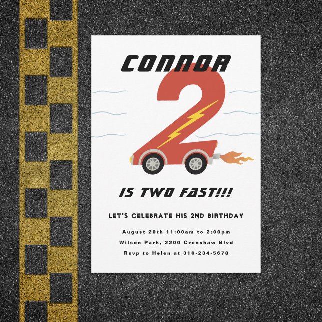 Invitación Dos fiestas de cumpleaños para los autos de carrer (Subido por el creador)