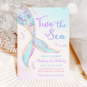 Invitación Dos Fiestas de la sirena marina