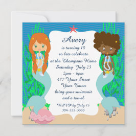 Invitación Dos Fiestas del grupo Mermaids