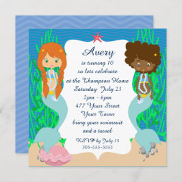 Invitación Dos Fiestas del grupo Mermaids