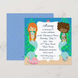 Invitación Dos Fiestas del grupo Mermaids