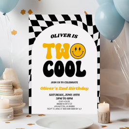 Invitación Dos Fiestas del primer cumpleaños de Guay Retro Ar