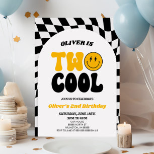 Invitación Dos Fiestas del primer cumpleaños de Guay Retro Ar