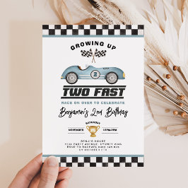 Invitación Dos Fiestas del segundo cumpleaños de Fast Race Ca
