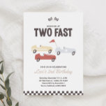 Invitación Dos Fiestas del segundo cumpleaños de Fast Race Ca<br><div class="desc">¡Celebra tu rápido y furioso niño de dos años con esta invitación de cumpleaños con tema de carrera!</div>