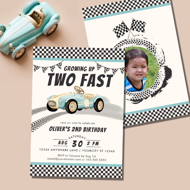 Invitación Dos Fiestas del segundo cumpleaños de Fast Race Ca (Subido por el creador)