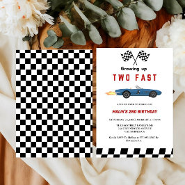 Invitación Dos Fiestas del segundo cumpleaños de Fast Race Ca