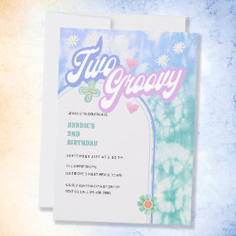 Invitación Dos Fiestas del segundo cumpleaños de Groovy Paste