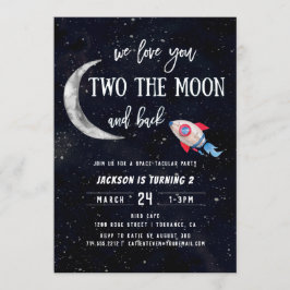 Invitación Dos Fiestas del Segundo Cumpleaños de la Luna