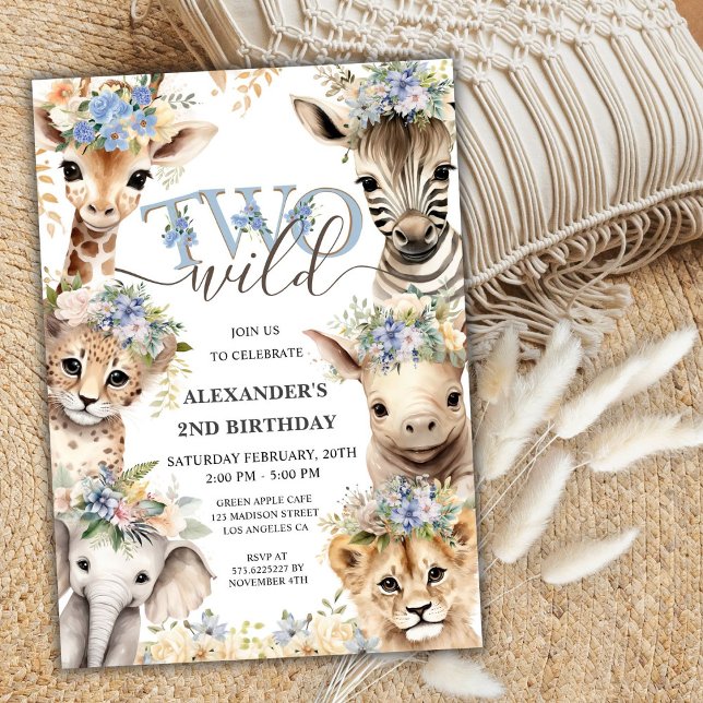 Invitación DOS Fiestas salvajes de Safari | Boy 2º cumpleaños (Subido por el creador)