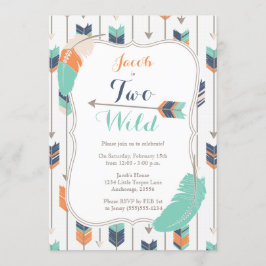 Invitación Dos Flechas tribales silvestres Fiesta de cumpleañ