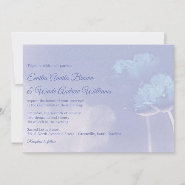 Invitación Dos Flores Lotus Flower Happily Together Lotus Bod (Anverso)