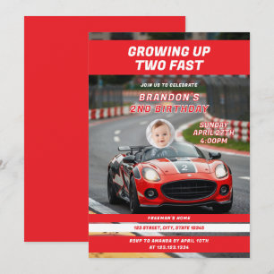 Invitación Dos fotos de cumpleaños de crecimiento rápido
