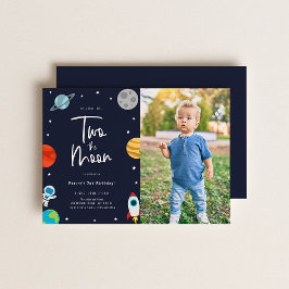 Invitación Dos fotos de la fiesta de cumpleaños del tema del 