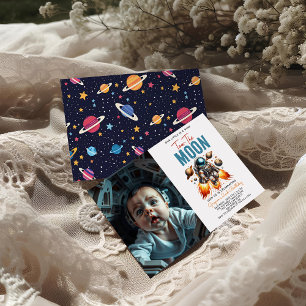 Invitación Dos fotos del espacio de cumpleaños número 2 de la