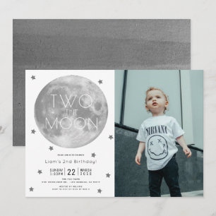 Invitación Dos fotos del niño blanco de la luna