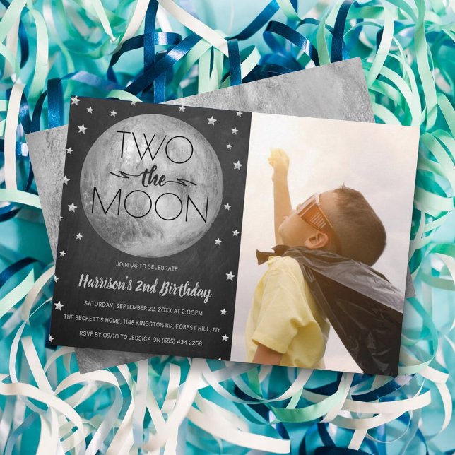 Invitación Dos fotos del segundo cumpleaños de la luna (Subido por el creador)