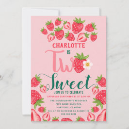 Invitación Dos fresas dulces que se convierten en fiesta de c
