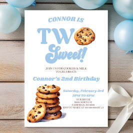 Invitación Dos galletas dulces y Fiesta de segundo cumpleaños