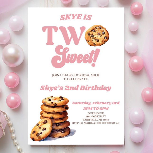 Invitación Dos galletas dulces y Fiesta de segundo cumpleaños (Subido por el creador)