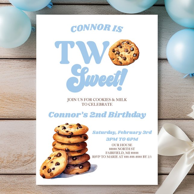 Invitación Dos galletas dulces y Fiesta de segundo cumpleaños (Subido por el creador)