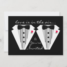 Invitación Dos Grooms-Boda gay-Tuxedo