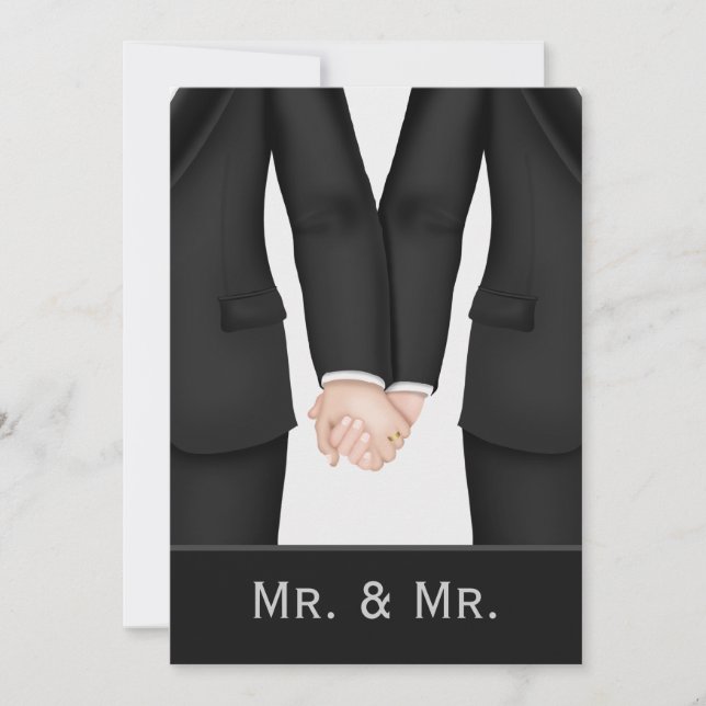 Invitación Dos Grooms En Su Boda (Anverso)