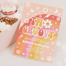 Invitación Dos Groovy segundo cumpleaños Fiesta de amor por l