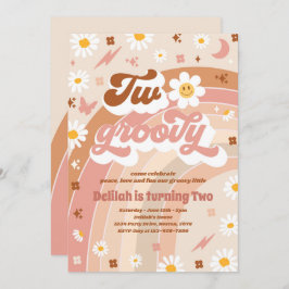 Invitación Dos Groovy segundo cumpleaños Fiesta de amor por l