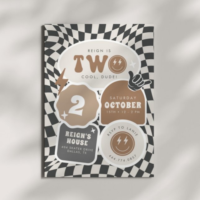 Invitación ¡Dos Guay, Amigo! | Niños 2º cumpleaños del patina (Subido por el creador)