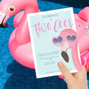 Invitación Dos Guay   Cumpleaños del Verano Tropical Flamingo
