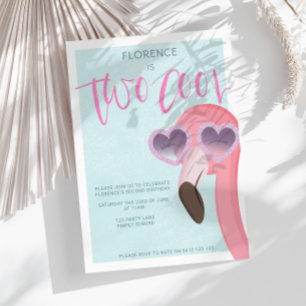 Invitación Dos Guay   Cumpleaños del Verano Tropical Flamingo