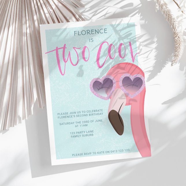 Invitación Dos Guay | Cumpleaños del Verano Tropical Flamingo (Subido por el creador)
